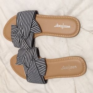Stripped flat sandals